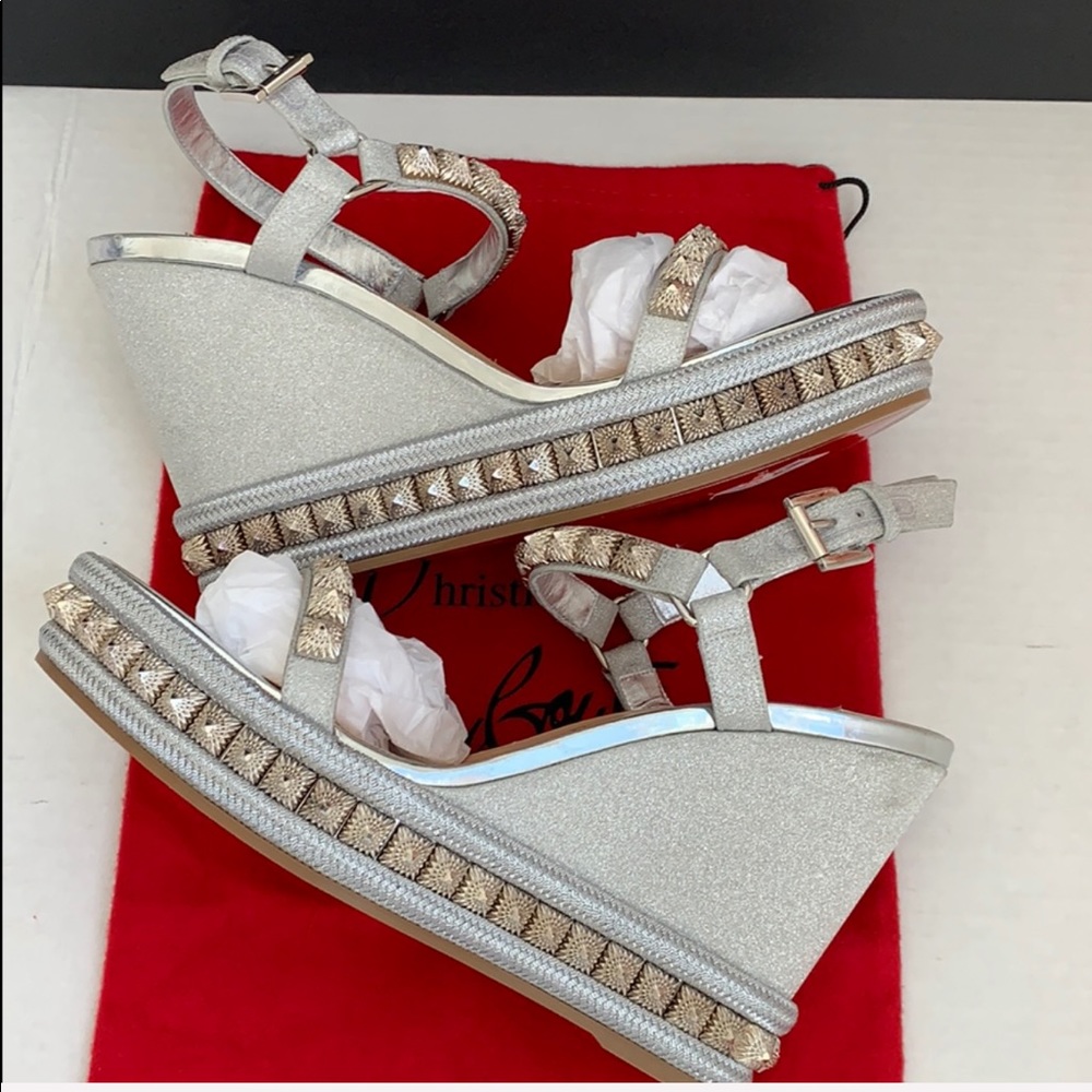NEW CHRISTIAN Louboutin Pira Ryad 110 Wedge Sandal - Picture 7 of 10